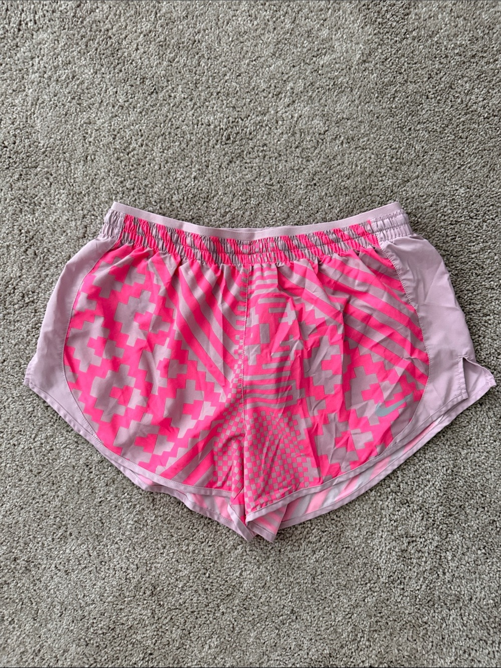 Nike Women's Pink Geo Athletic Shorts